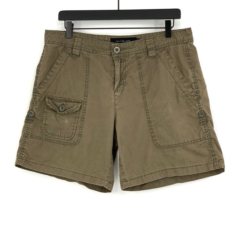 CALVIN KLEIN Cotton Utility Shorts Olive Green 10